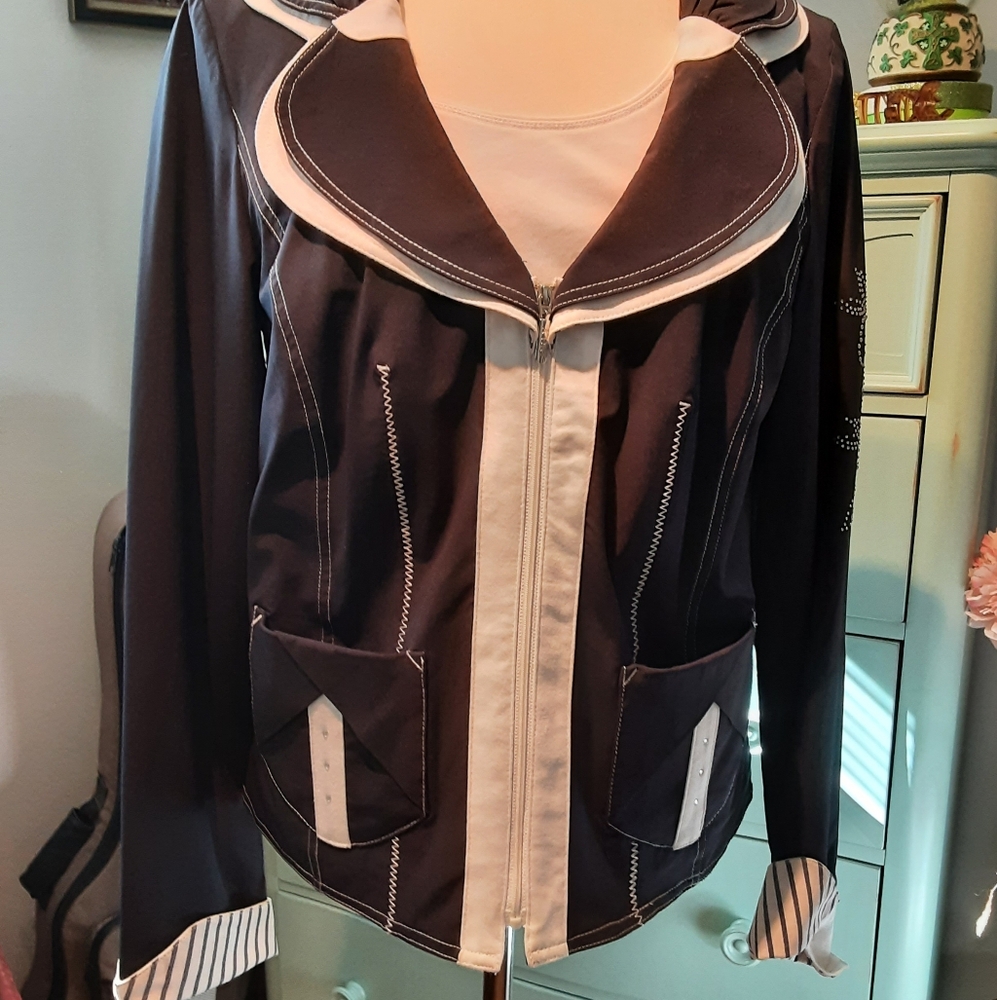 Stylish Navy and White Women's Jacket Twin Shirts  Jacket And Top